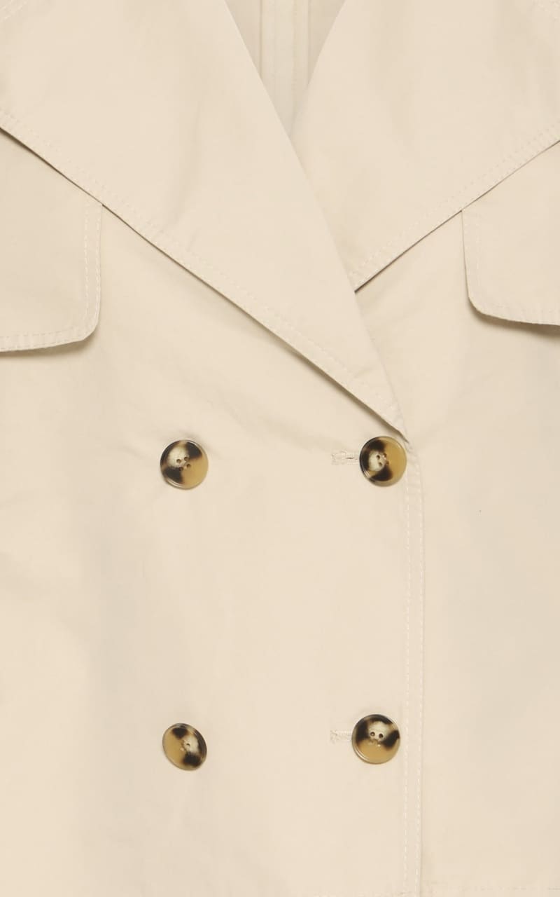 Fransa- Tara Cropped Trench in Oxford Tan - Outerwear