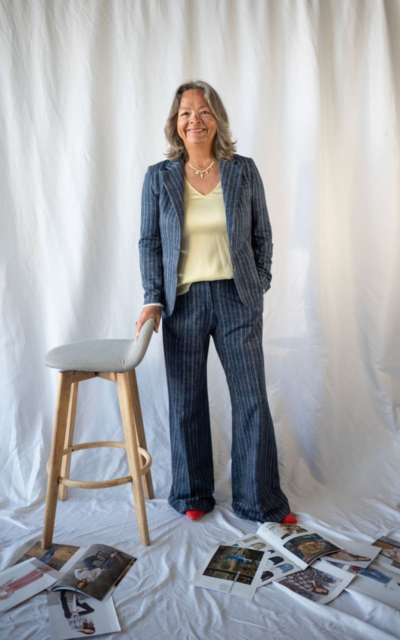 GoodMatch- Single Breasted Slim Blazer in Blue Pinstripe