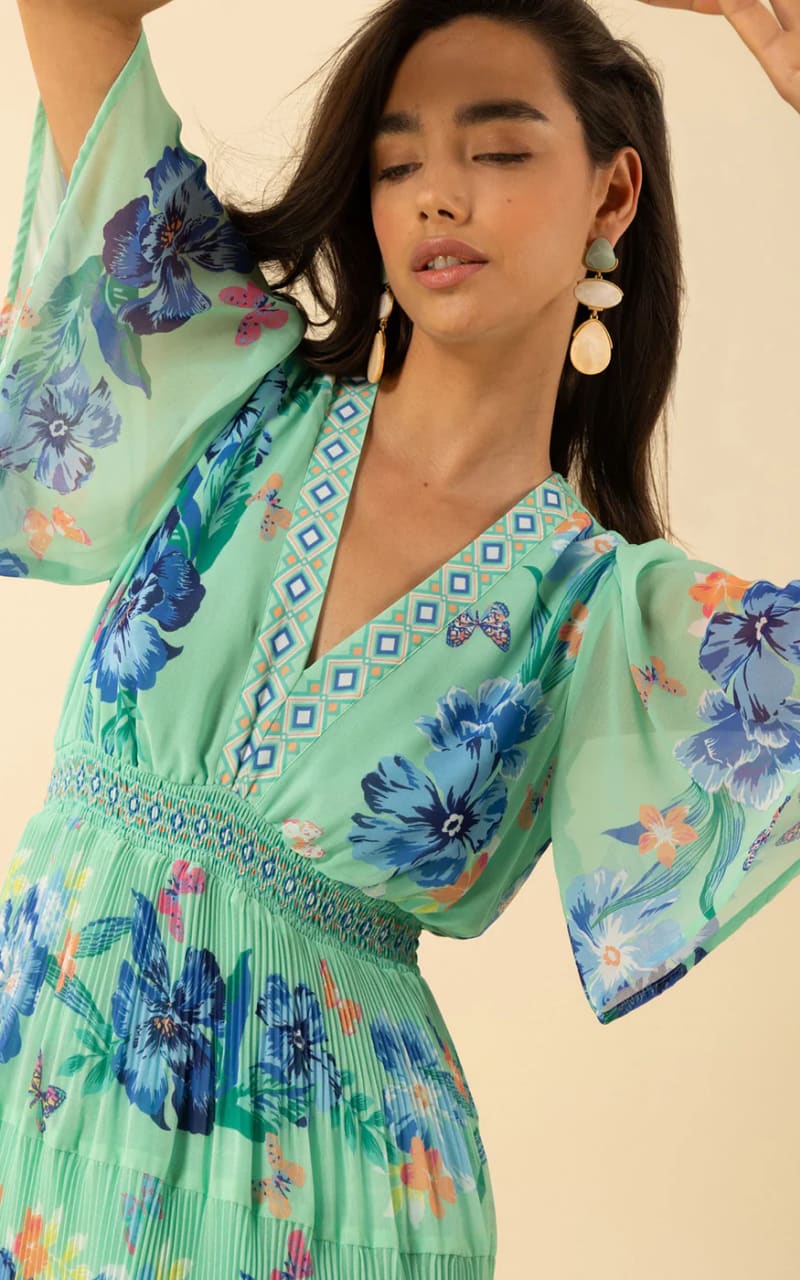 Hale Bob- Angie Chiffon Maxi Dress in Mint - DRESS
