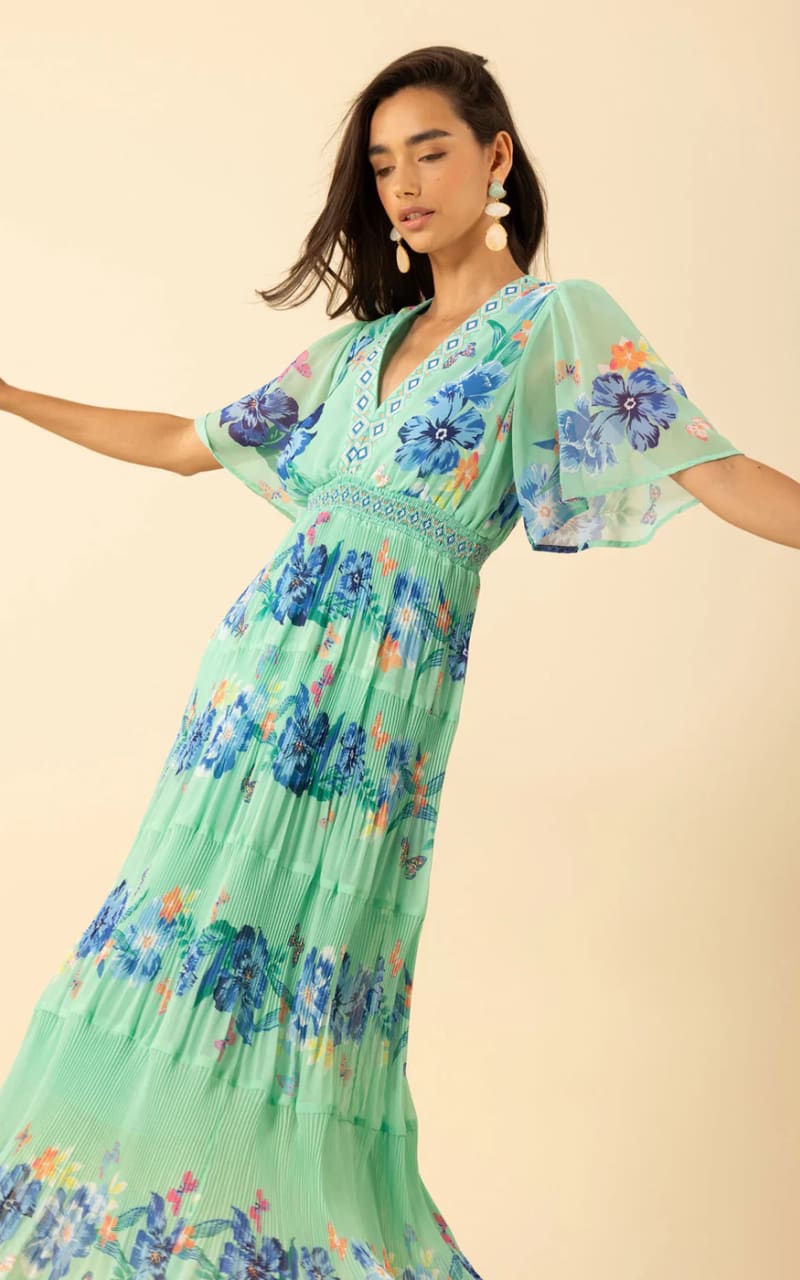 Hale Bob- Angie Chiffon Maxi Dress in Mint - DRESS