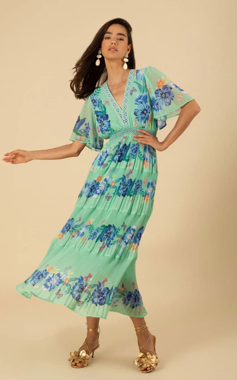 Hale Bob- Angie Chiffon Maxi Dress in Mint - DRESS