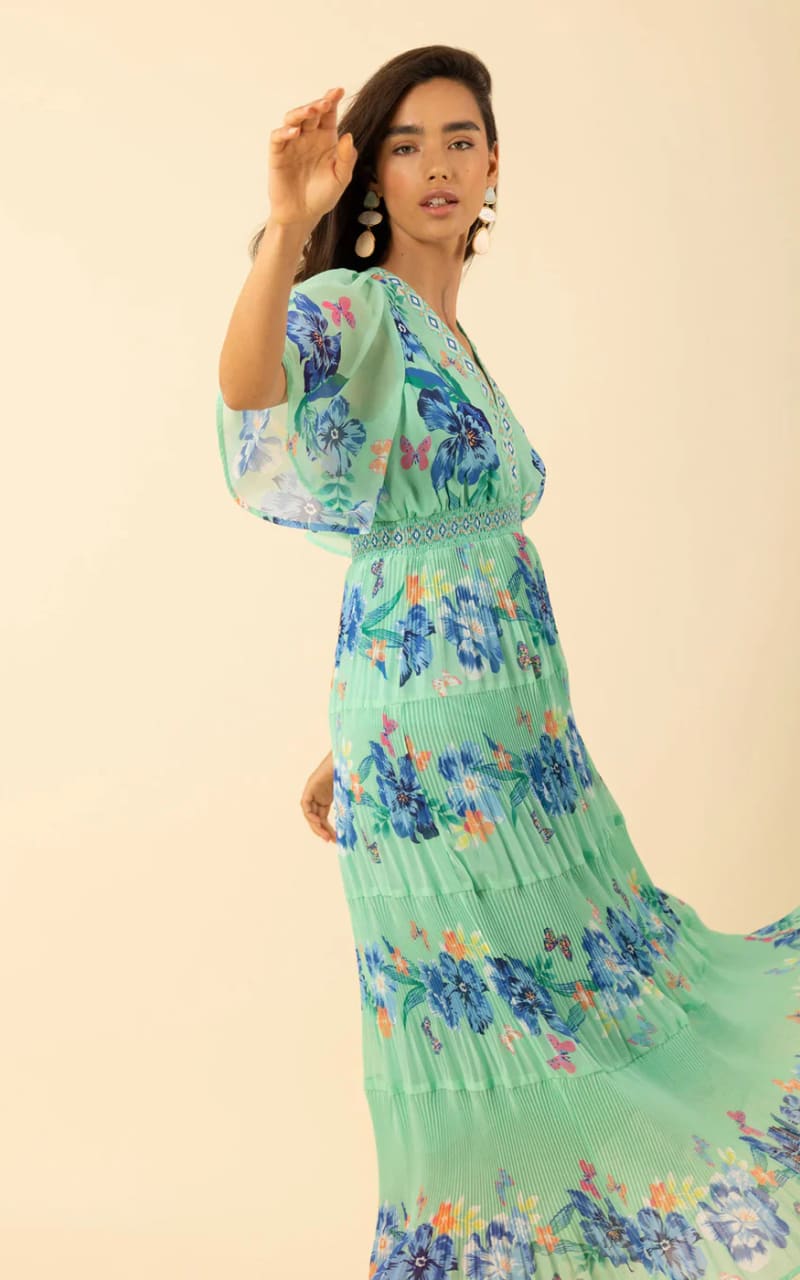 Hale Bob- Angie Chiffon Maxi Dress in Mint - DRESS