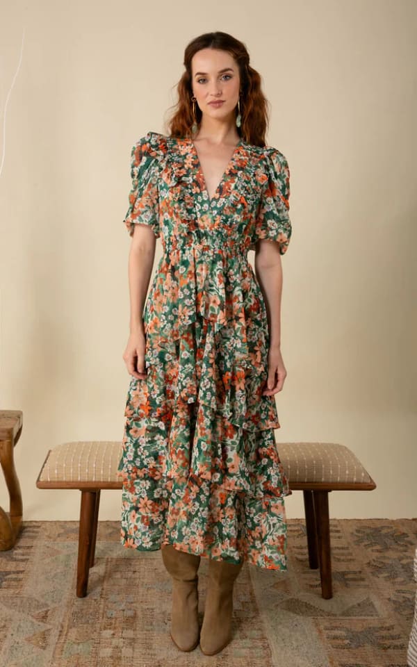 Hale Bob- Dream Tiered Chiffon Dress