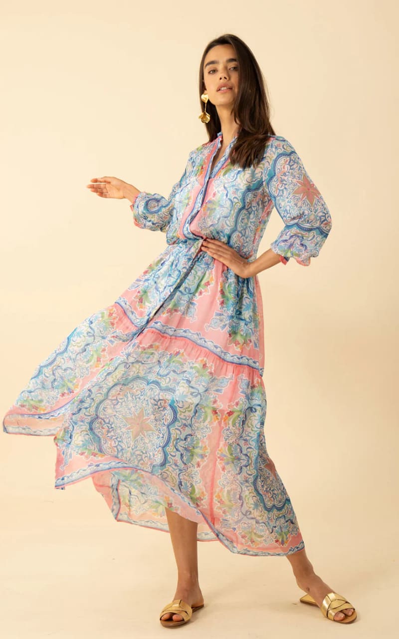 Hale Bob- Halo Chiffon Maxi Dress in Pink - DRESS