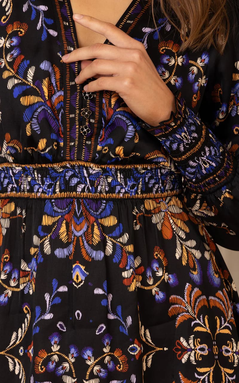 Hale Bob- Ella Charmeuse Dress in Black - DRESS