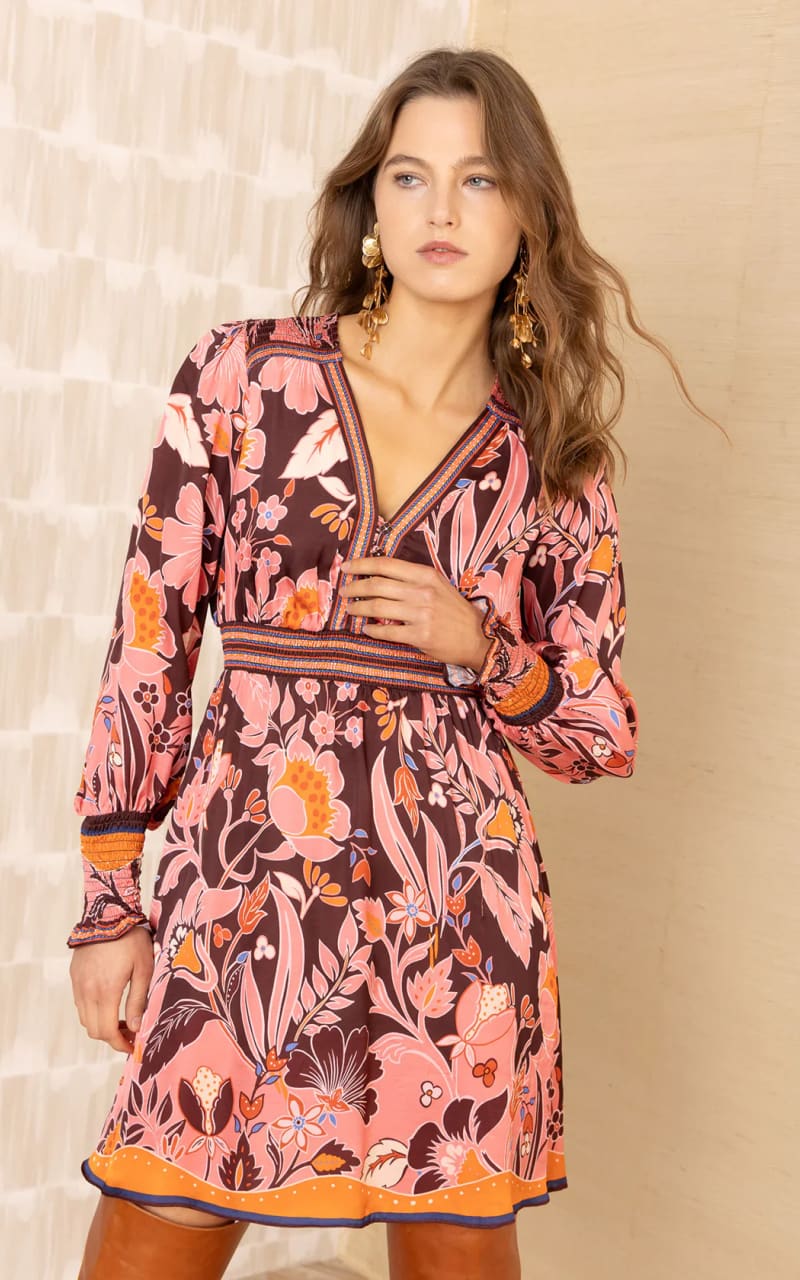 Hale Bob- Ella Charmeuse Dress in Pink - DRESS