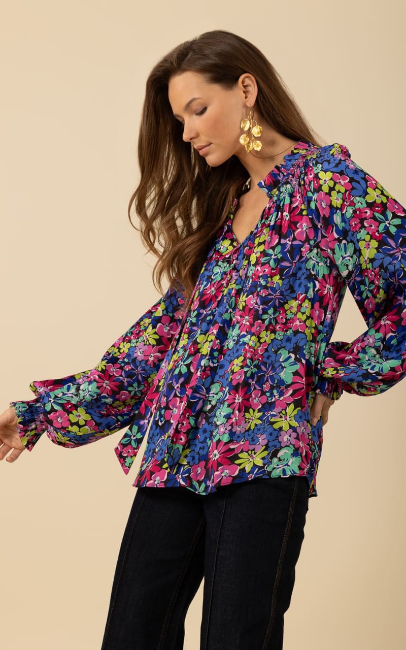 Hale Bob - Floral Bishop Sleeve Blouse