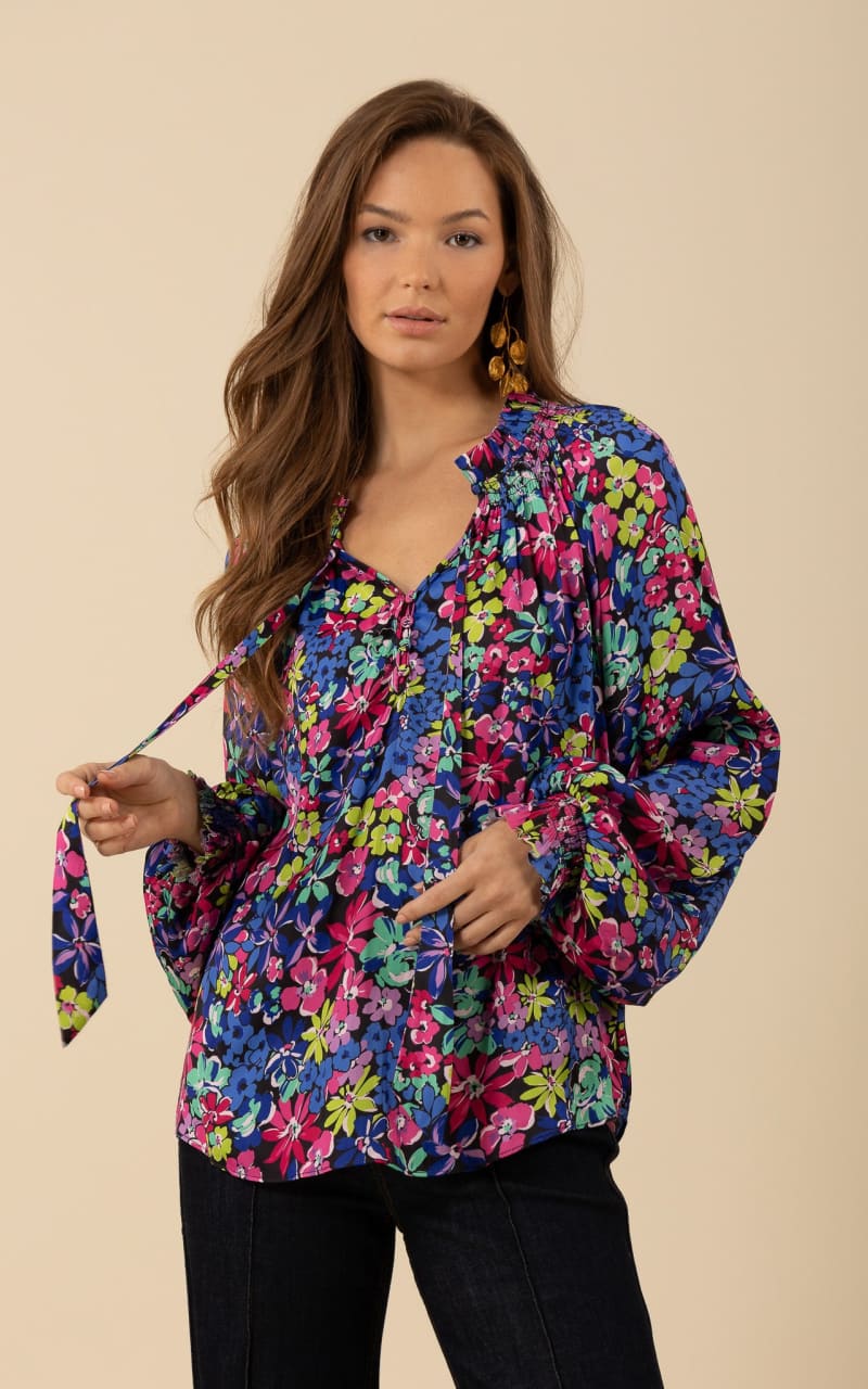 Hale Bob - Floral Bishop Sleeve Blouse