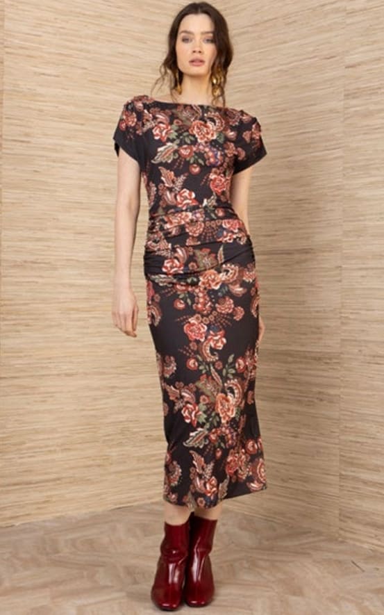 Hale Bob- Iliana Jersey Midi Dress in Black - DRESS