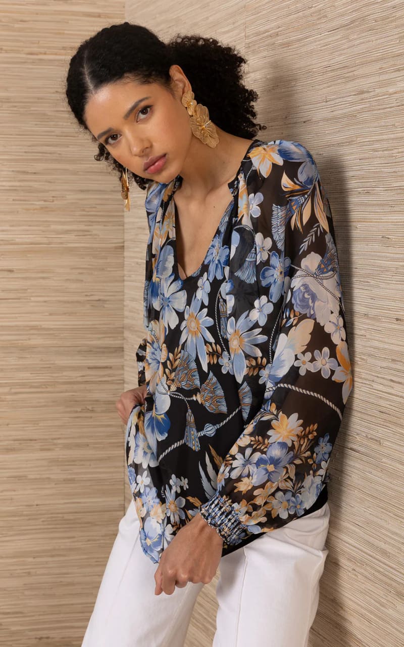 Hale Bob- Sequoia Blouse in Black - Blouses & Tops