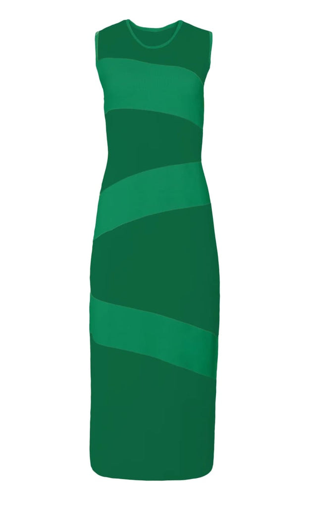 Hilary Macmillan- Swirl Knit Dress in green - Dresses