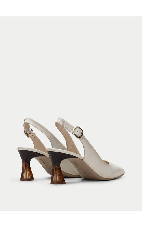 Hispanitas- Dalia Buckle Slingback Heel in Panna - footwear