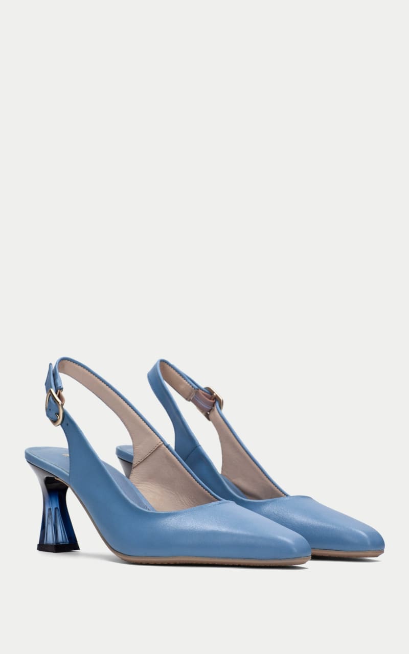 Hispanitas- Dalia Buckle Slingback Heel in Azure - shoes