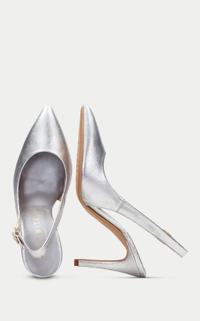 Hispanitas- Samanta Slingback Heel in Silver - footwear