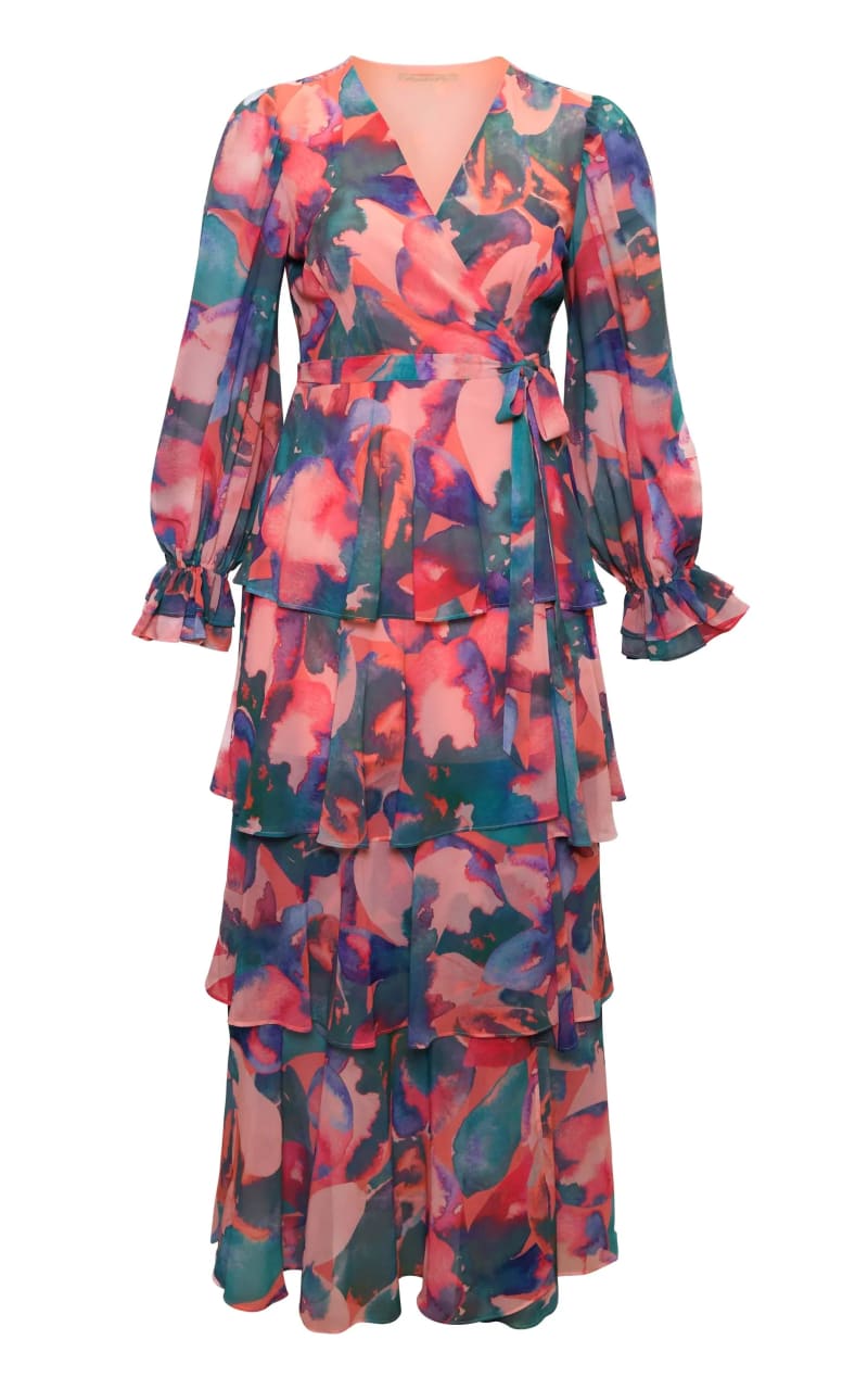 Hutch- Bardot Ruffled Wrap Dress - DRESS