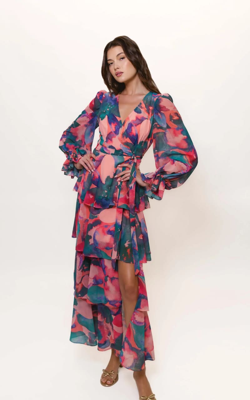 Hutch- Bardot Ruffled Wrap Dress - DRESS