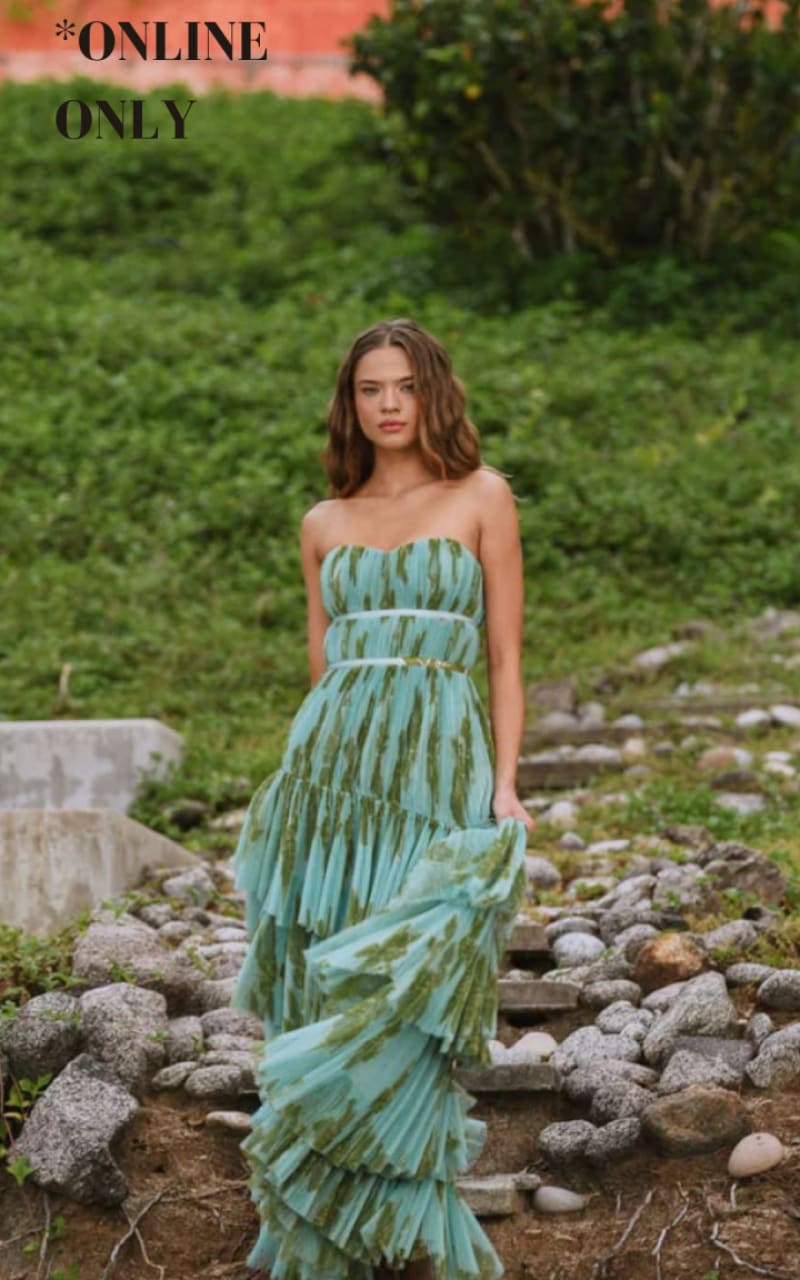 Hutch- Lanza Strapless Tiered Gown - DRESS