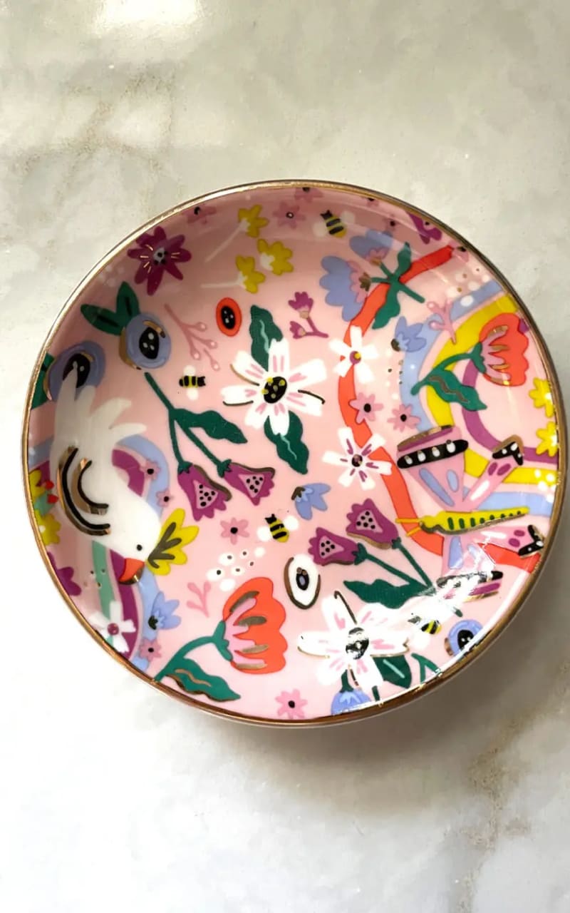 Idlewild Co.- Butterfly Garden Porcelain Trinket Dish