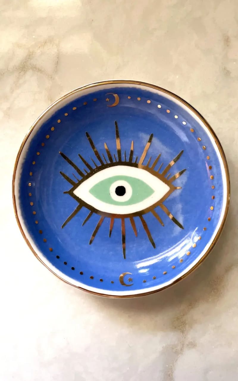 Idlewild Co.- Evil Eye Porcelain Trinket Dish - Gift & Home