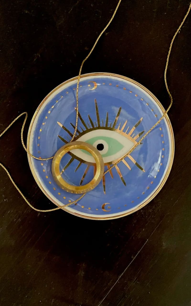Idlewild Co.- Evil Eye Porcelain Trinket Dish - Gift & Home
