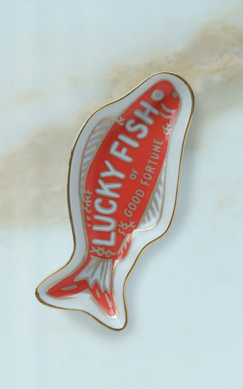 Idlewild Co.- Fortune Fish Porcelain Trinket Dish - Gift &