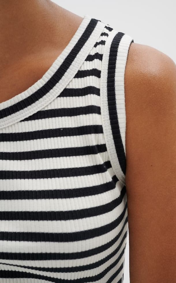 InWear- Dagna Wide Strap Ribbed Stripe Tank - Shirts & Tops