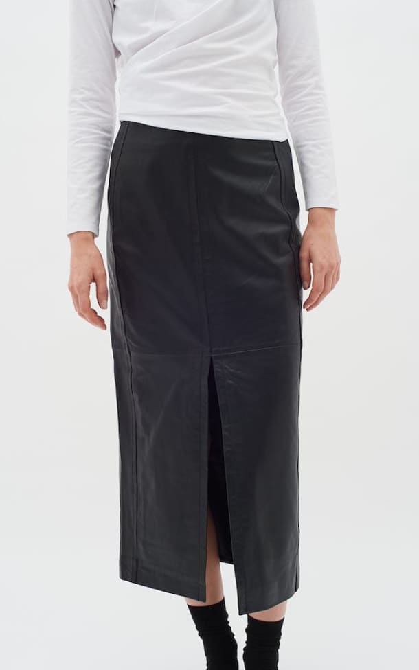 InWear- Kama Leather Midi Shirt - Skirt