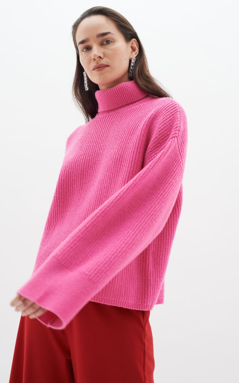 InWear- Yaxy Lambswool Rollneck Pullover - Pink / XS