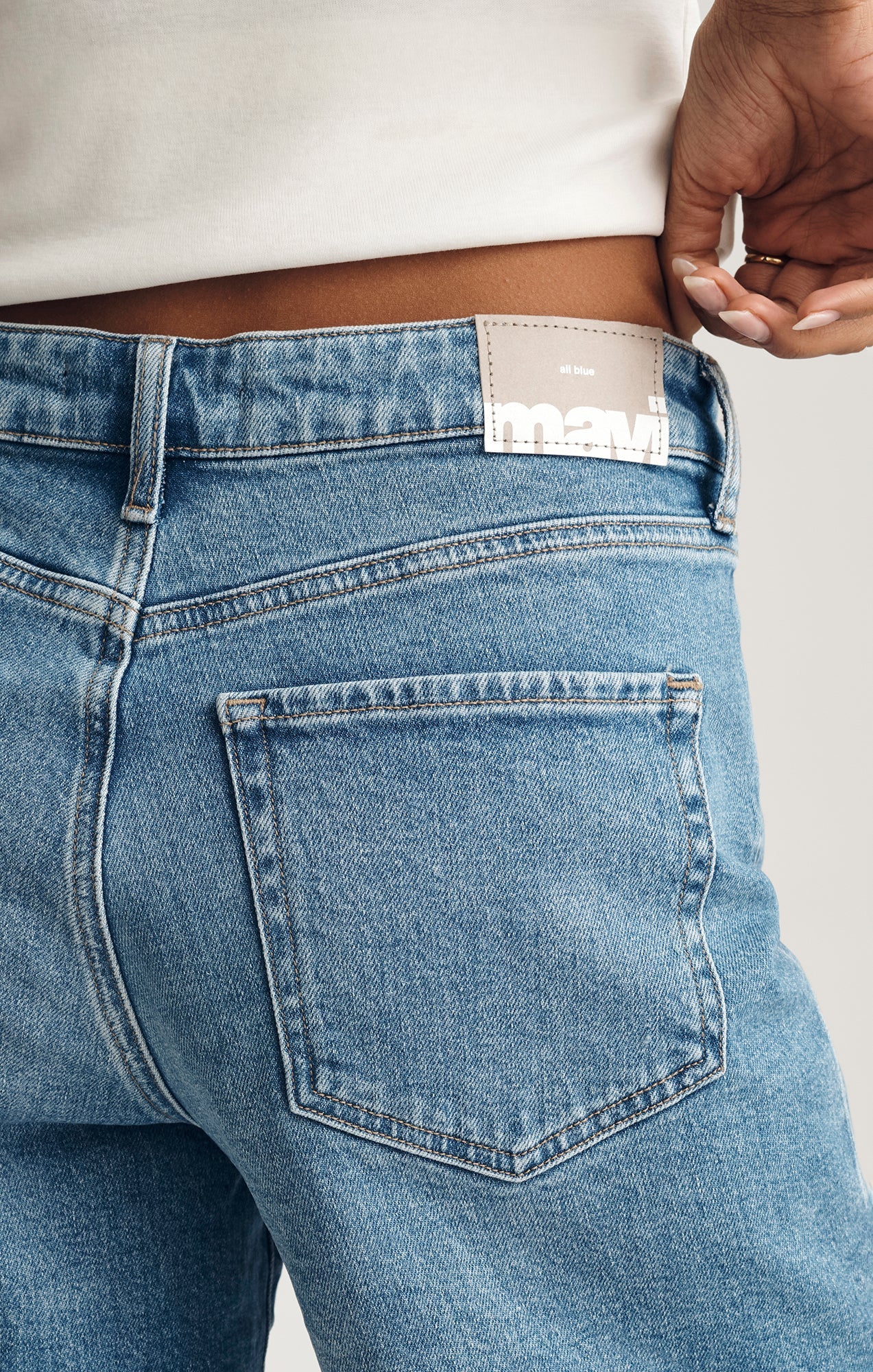 Mavi- Heidi High Rise Long Shorts in Light Brushed Classic Blue