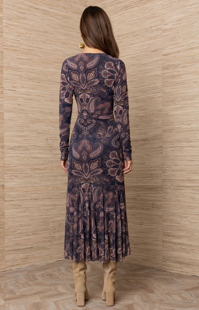 Hale Bob- Bay Wrap Midi Dress in Slate