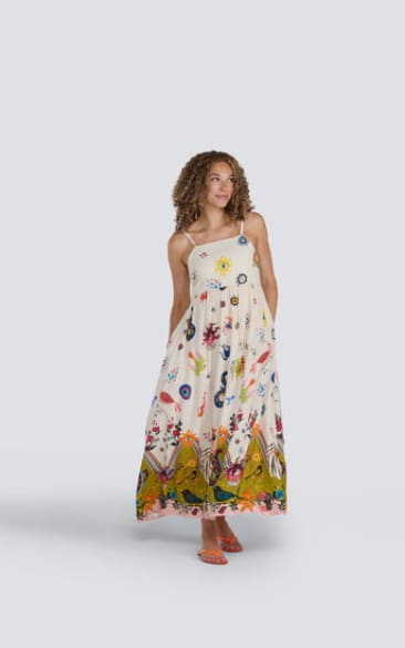 Jessica Laura- Abstract Print Spaghetti Strap Dress - DRESS