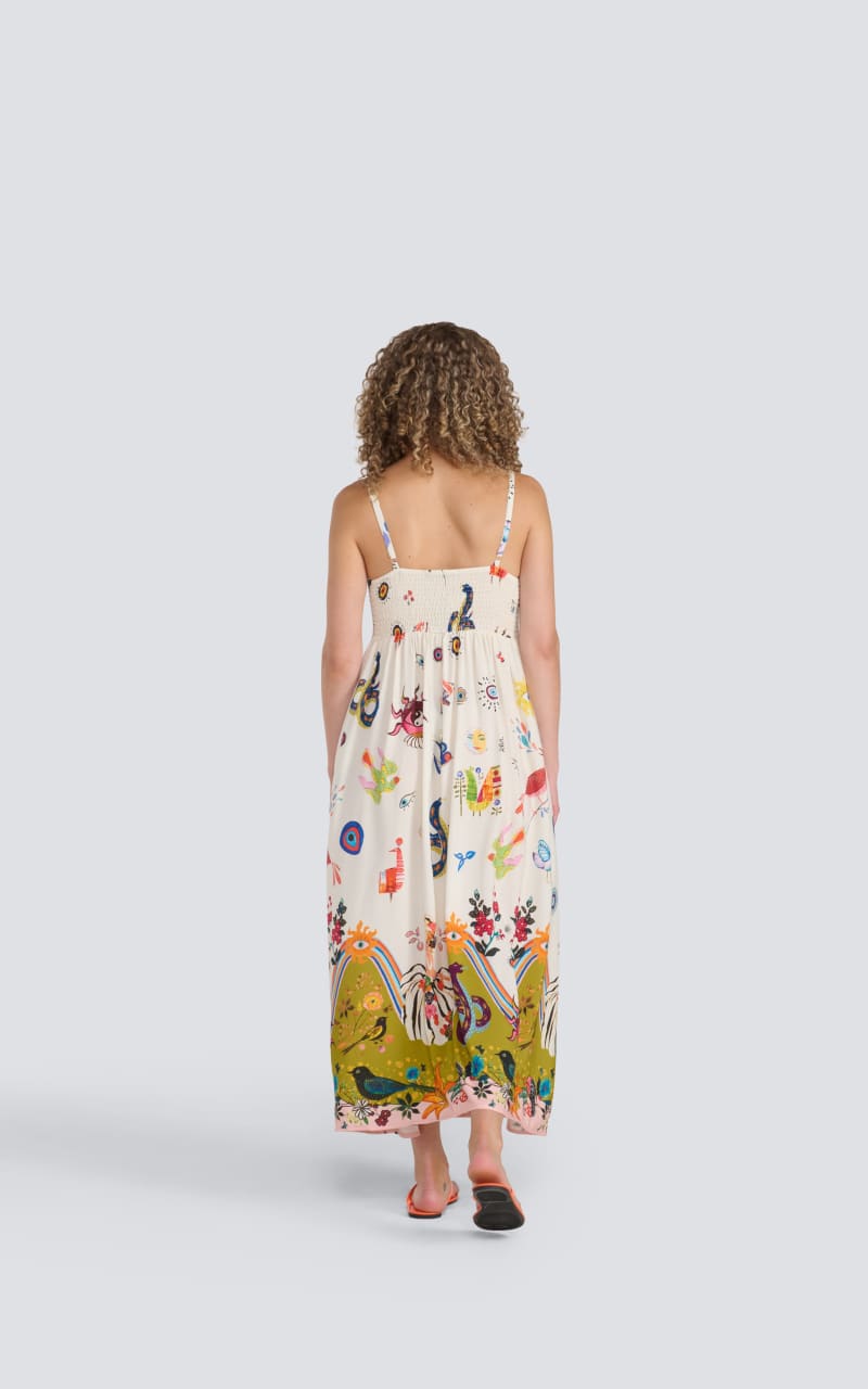 Jessica Laura- Abstract Print Spaghetti Strap Dress - DRESS