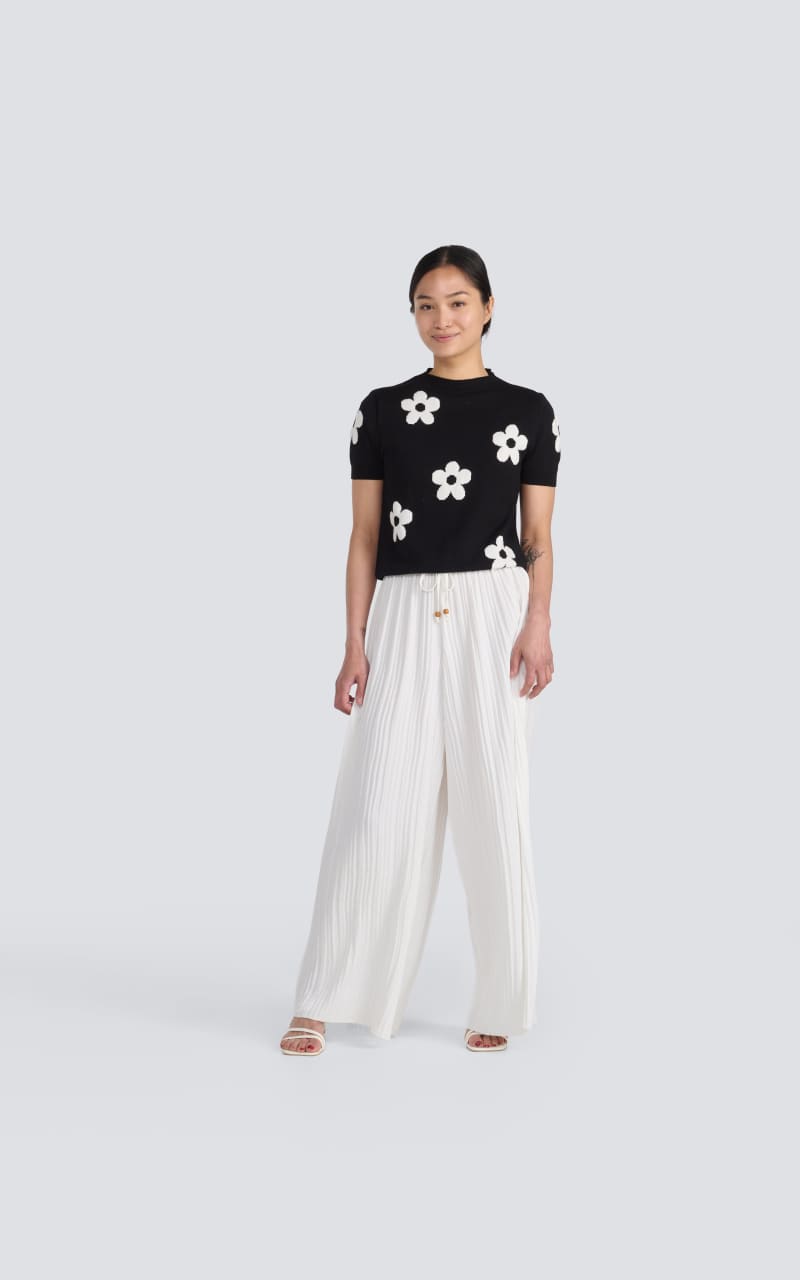 Jessica Laura- Pleated Pant in White