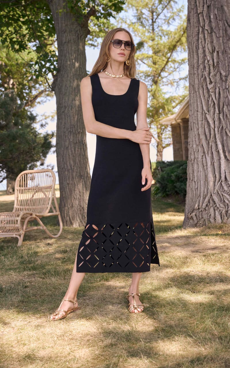 Joseph Ribkoff- Knit Sleeveless Dress in Black - DRESS