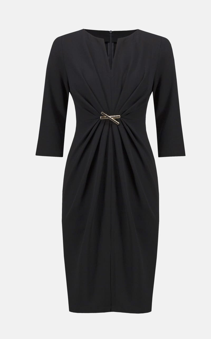 Joseph Ribkoff- Scuba Crepe Sheath Dress in Black - DRESS