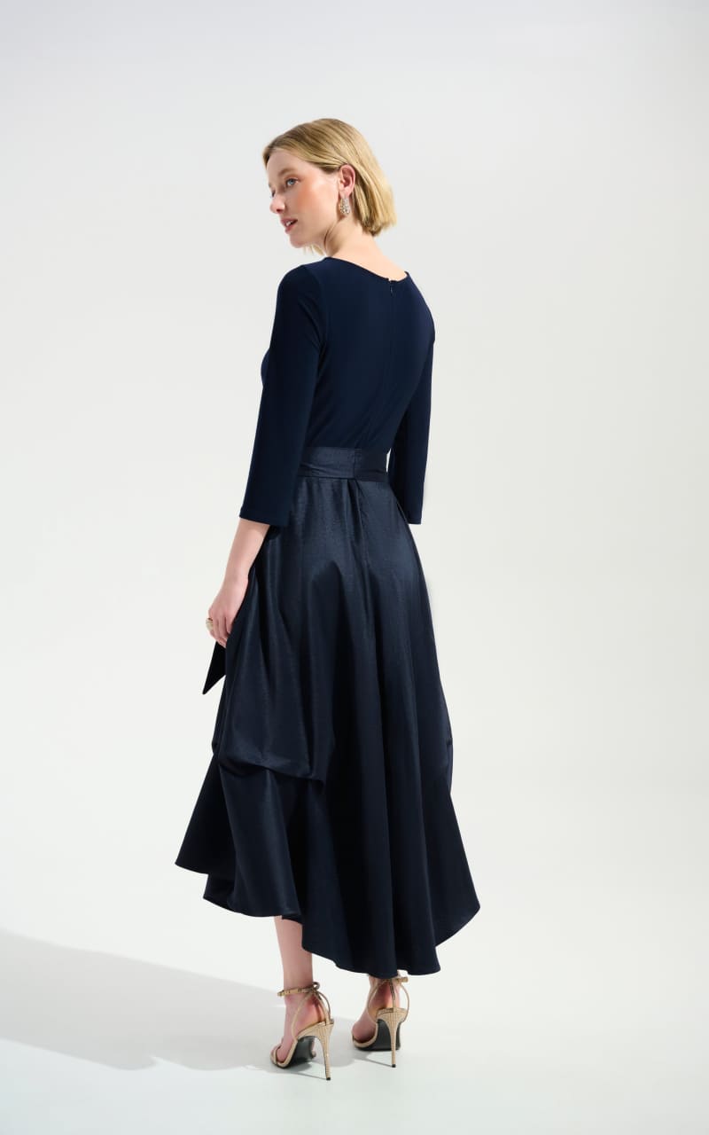 Joseph Ribkoff- Stretch Taffeta Flare Dress With Silky Knit