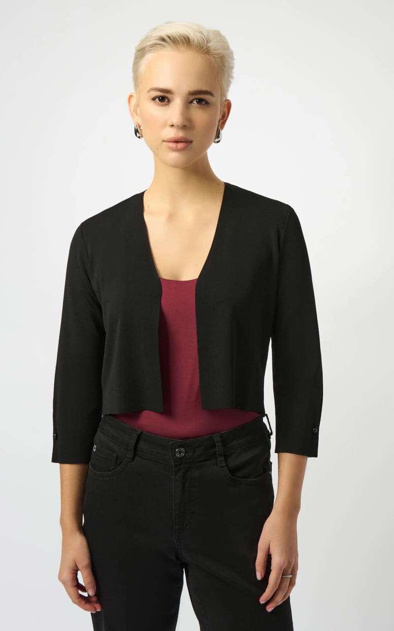 Joseph Ribkoff Sweater Knit Cover Up with Pearl Ornament