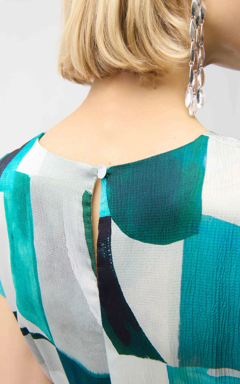 Joseph Ribkoff- Textured Satin Geometric Print Fit