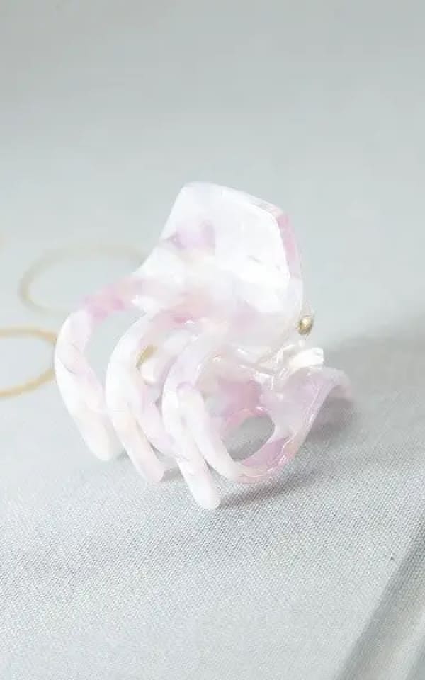 JOSSLYN- Cellulose Solid Tort Checker Hair Claw Clips