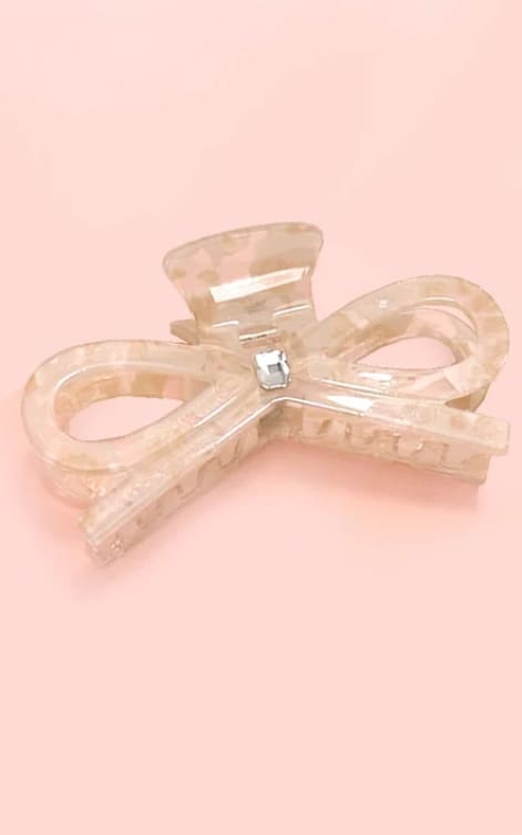JOSSLYN- Large Cute Bow Ribbon Rhinestone Hair Claw