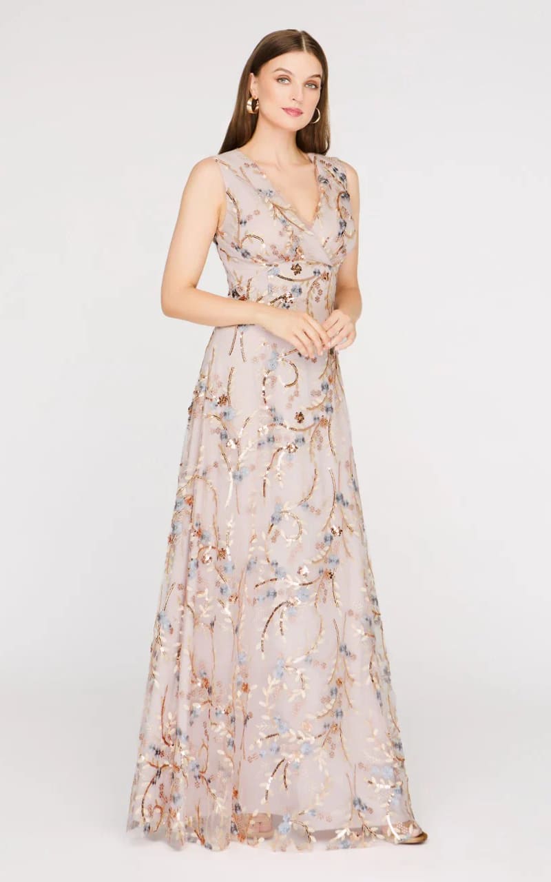 JS Collections- Lavinia A-Line Gown in Rose Gold - DRESS