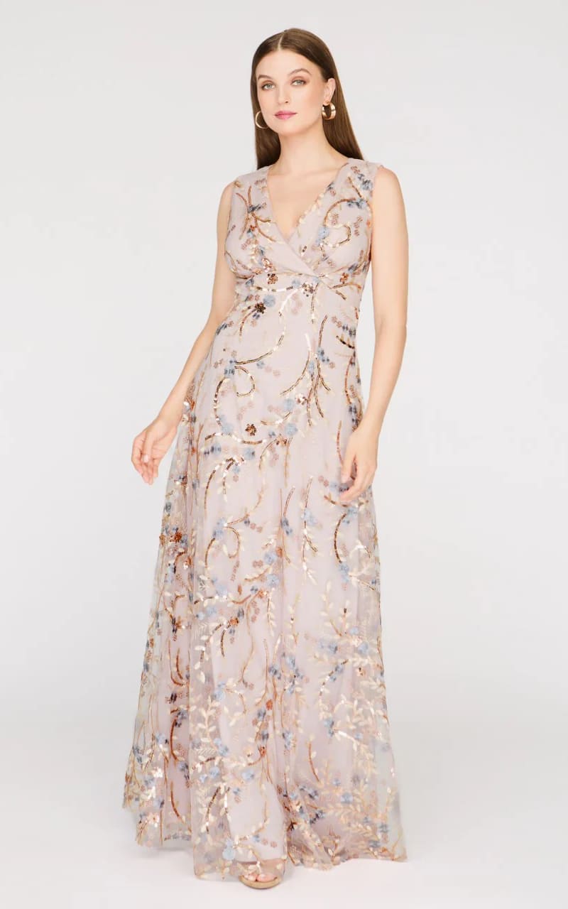 JS Collections- Lavinia A-Line Gown in Rose Gold - DRESS