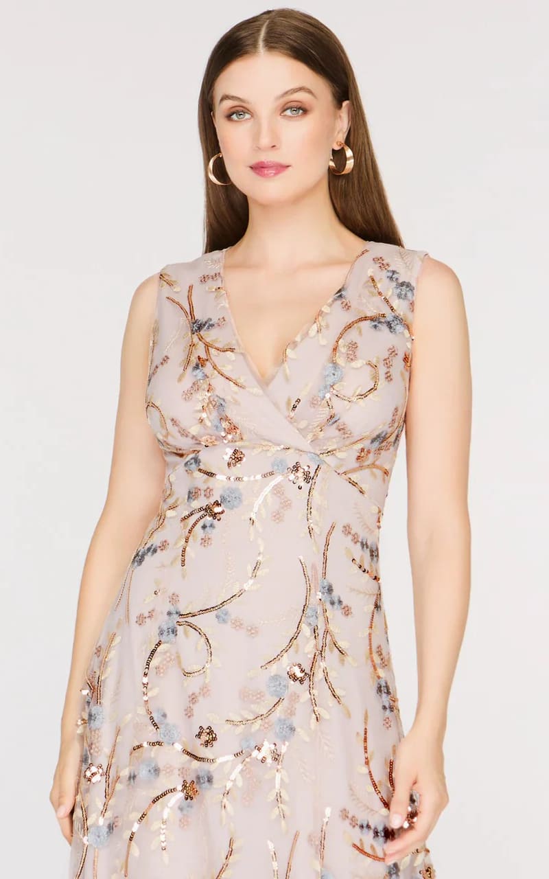 JS Collections- Lavinia A-Line Gown in Rose Gold - DRESS