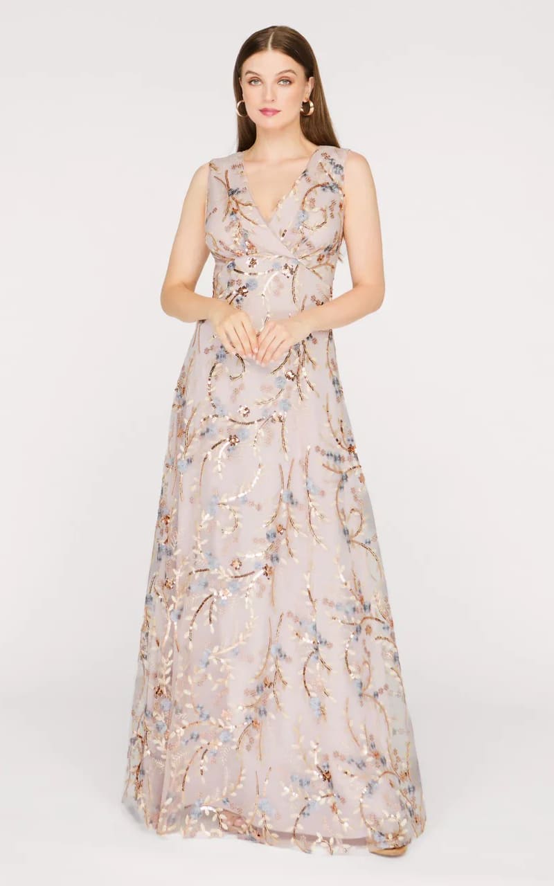 JS Collections- Lavinia A-Line Gown in Rose Gold - DRESS