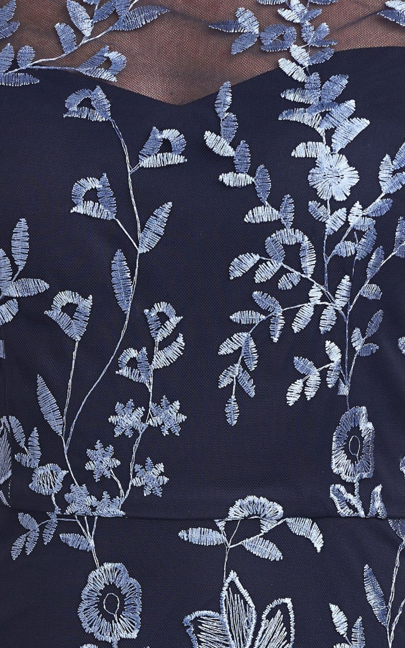 JS Collections- Meredith Tea Length Dress in Navy - DRESS