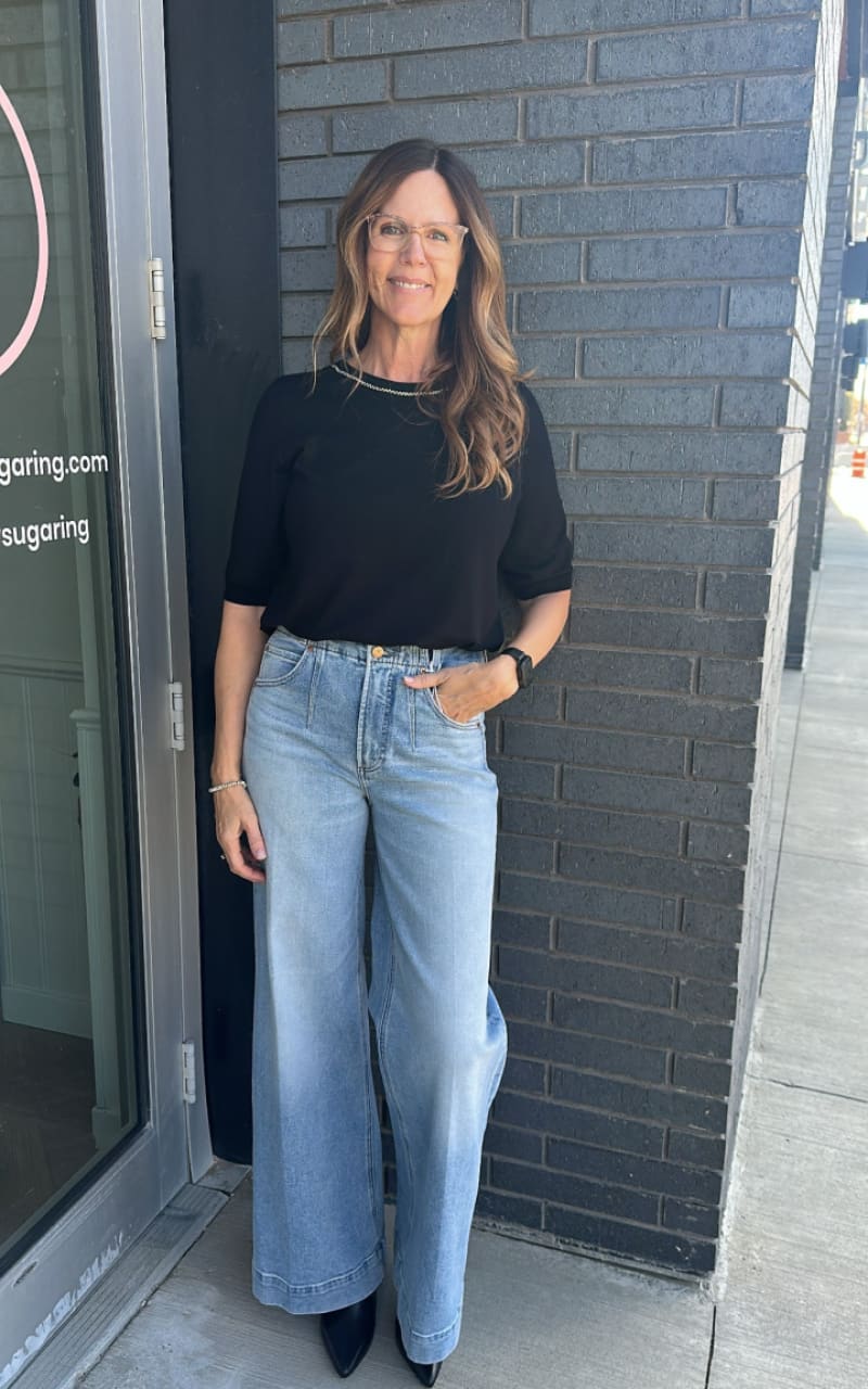 Kaffe Curve- Carla Knit Sweater in Black Deep - SWEATER &