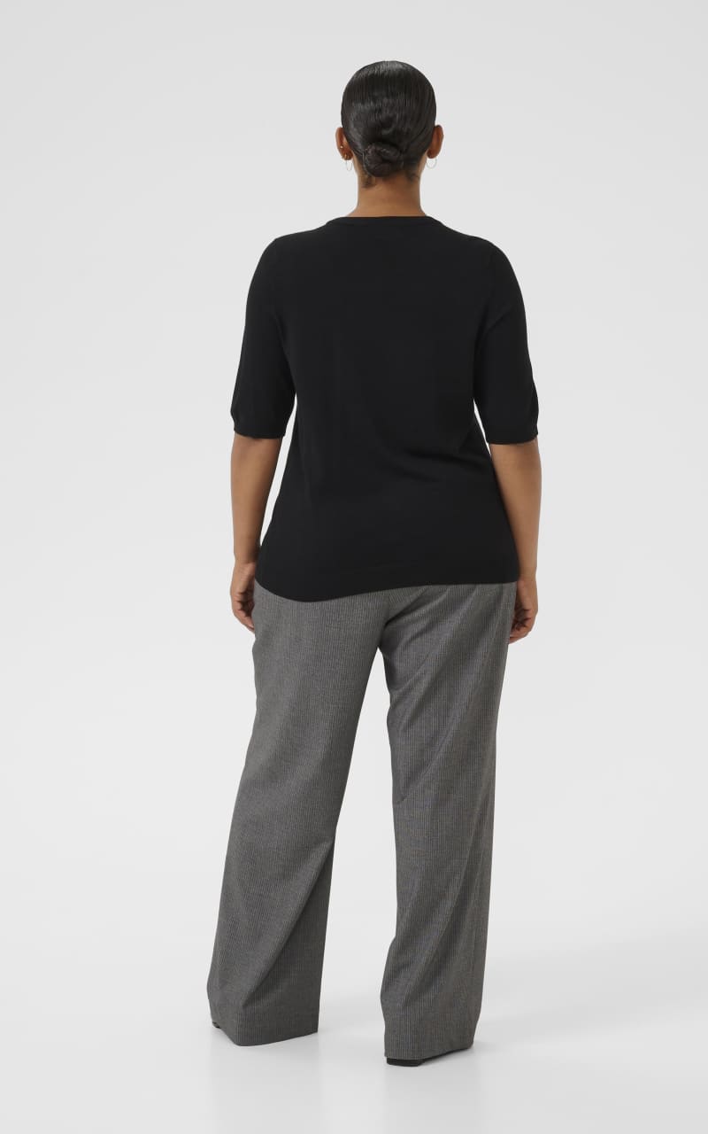 Kaffe Curve- Carla Knit Sweater in Black Deep - SWEATER &