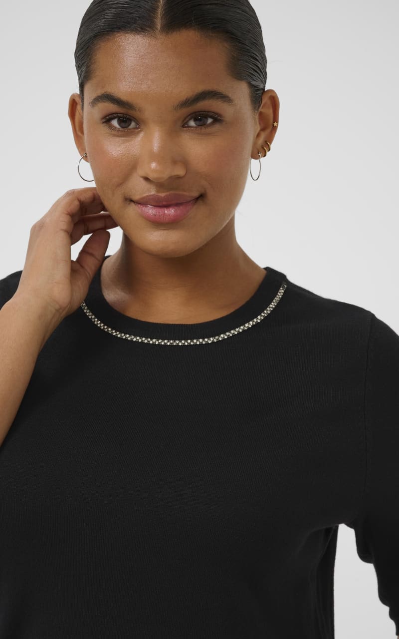 Kaffe Curve- Carla Knit Sweater in Black Deep - SWEATER &