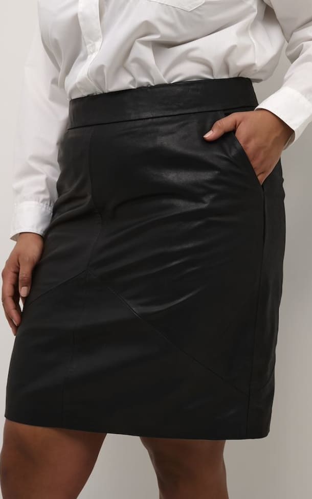 Kaffe Curve- Cattia Leather Skirt