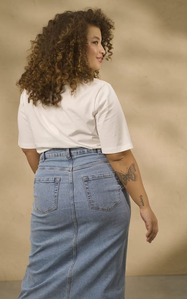 Kaffe Curve- Beth Denim Skirt